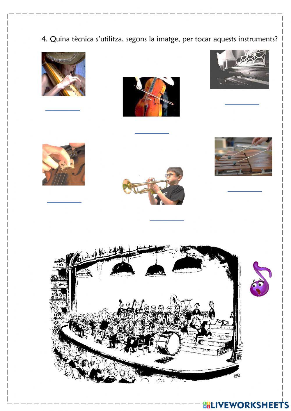 Instruments musicals, reconeixement i característiques