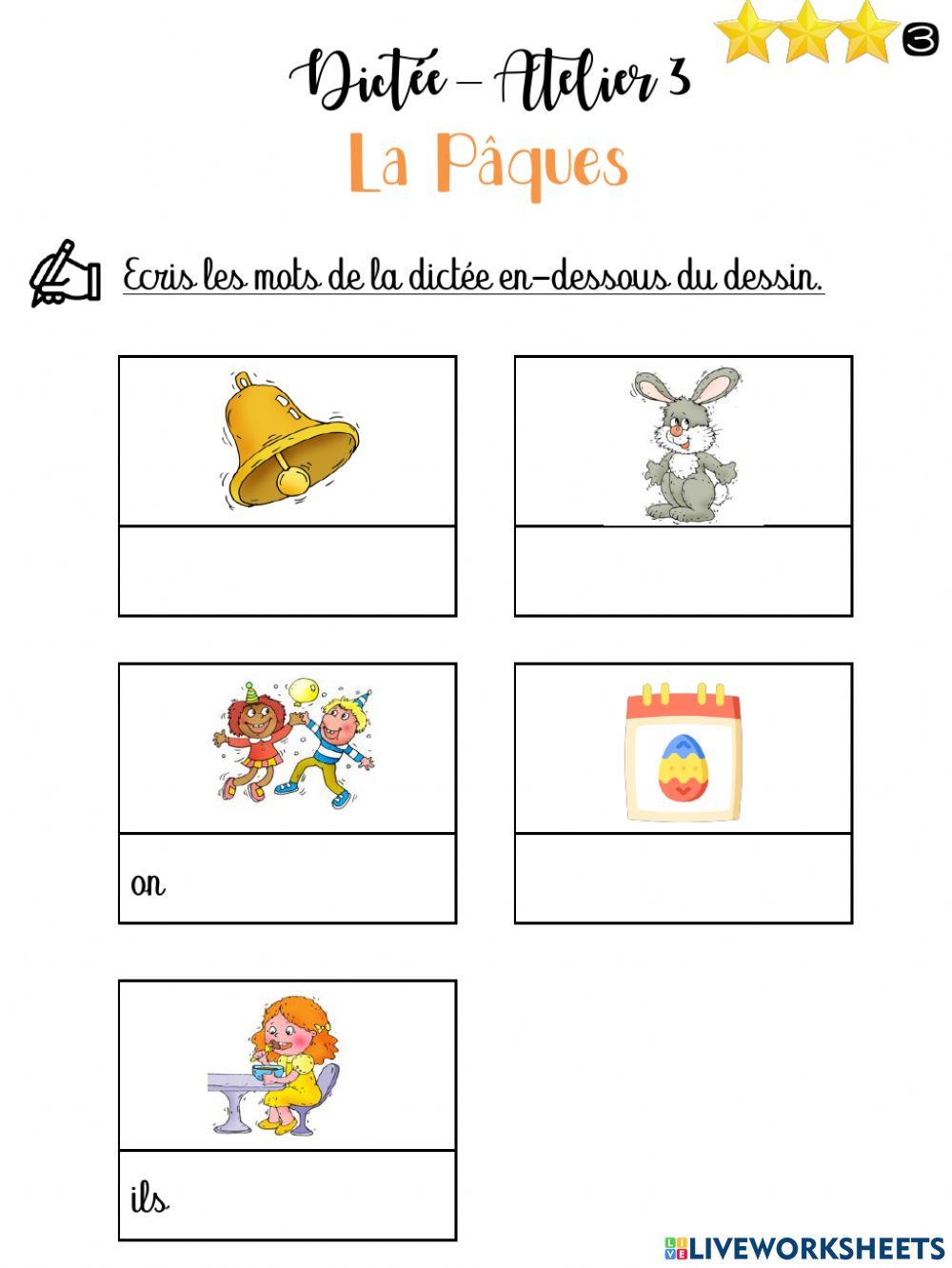 Dictée - La Pâques - A3G3