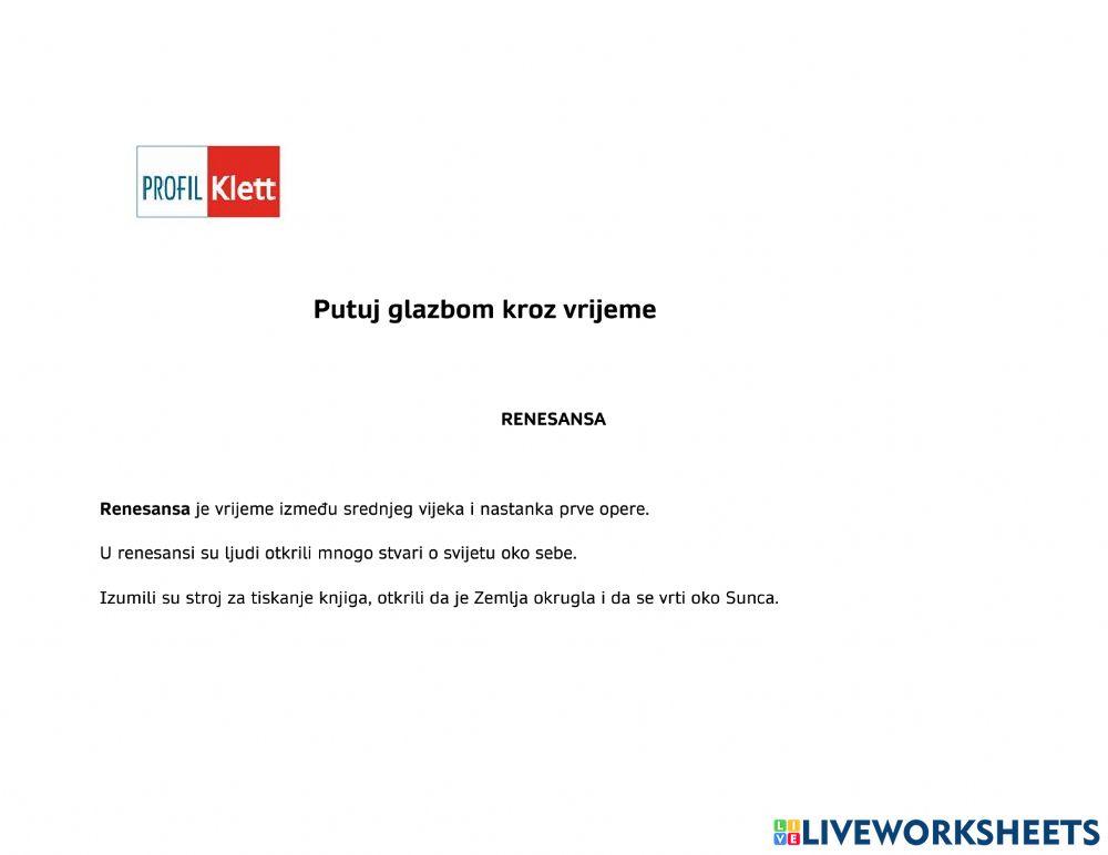 Glazba renesanse - radni materijali za djecu s teškoćama u učenju Glazba renesanse - radni materijali za djecu s teškoćama u učenju