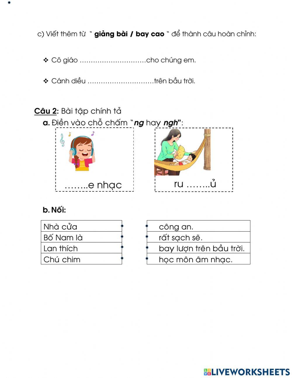 Bài tập chính tả