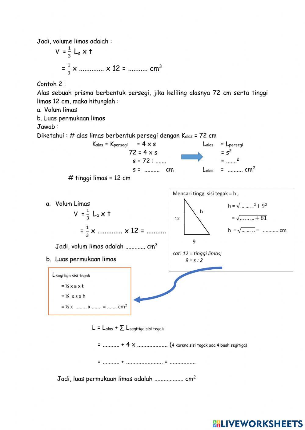 Luas dan Volum Limas