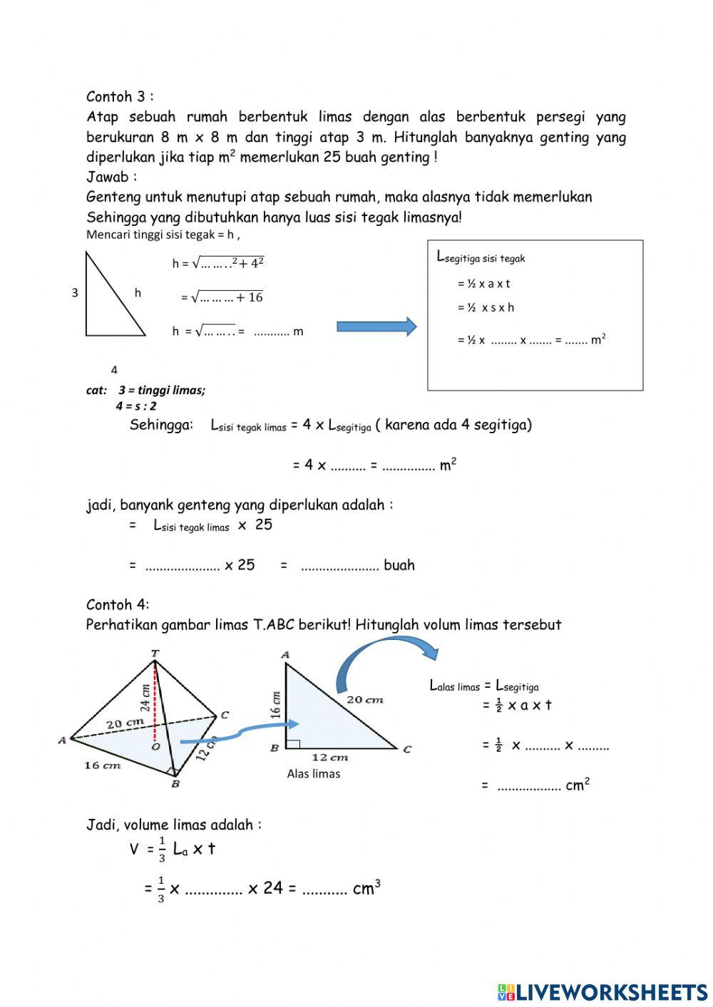 Luas dan Volum Limas