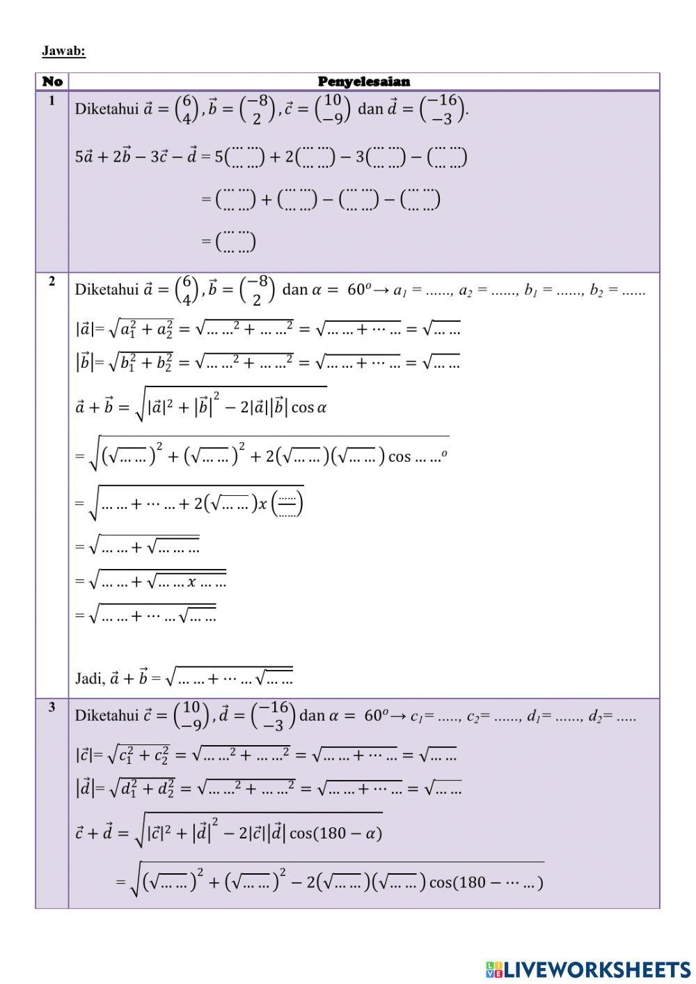 Operasi Vektor di R2