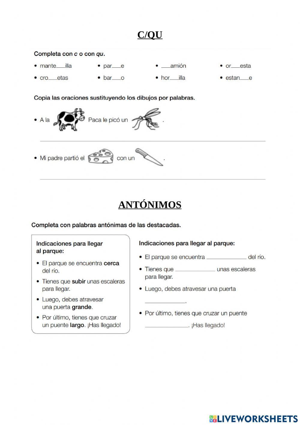 C qu antónimos