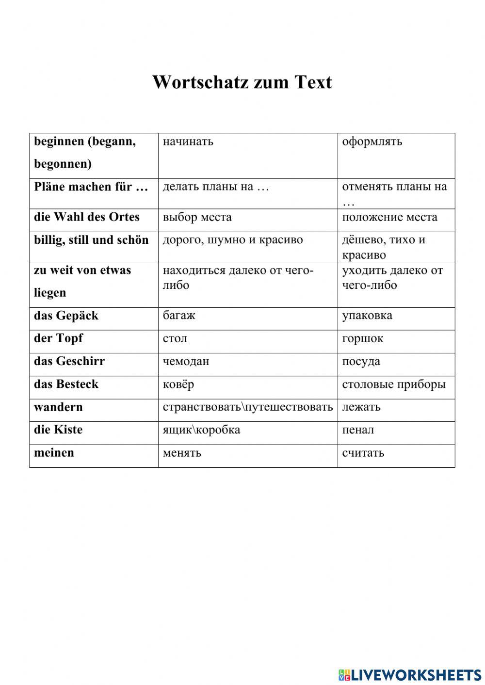 8 класс, Бим Reisevorbereitungen