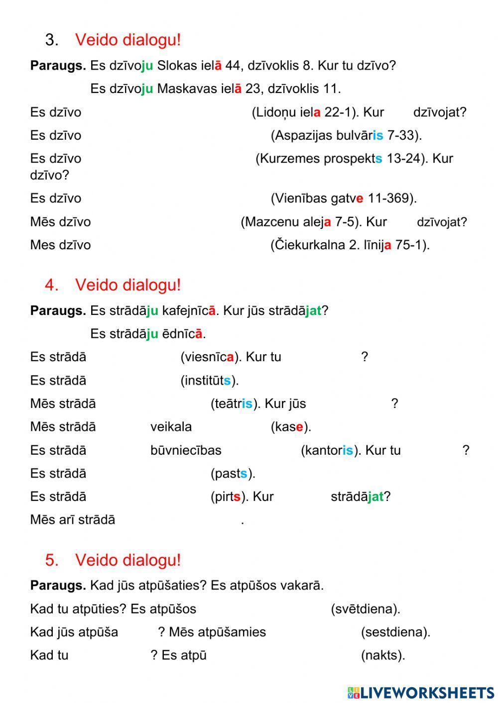 Lokatīvs-2+II konj.