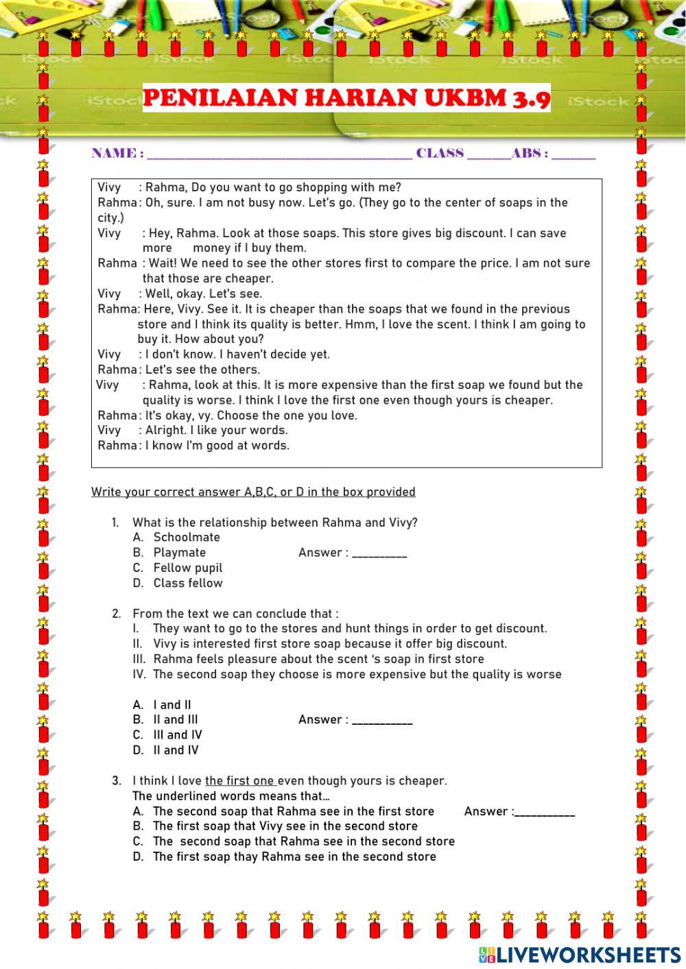 Penilaian Harian UKBM 3.9