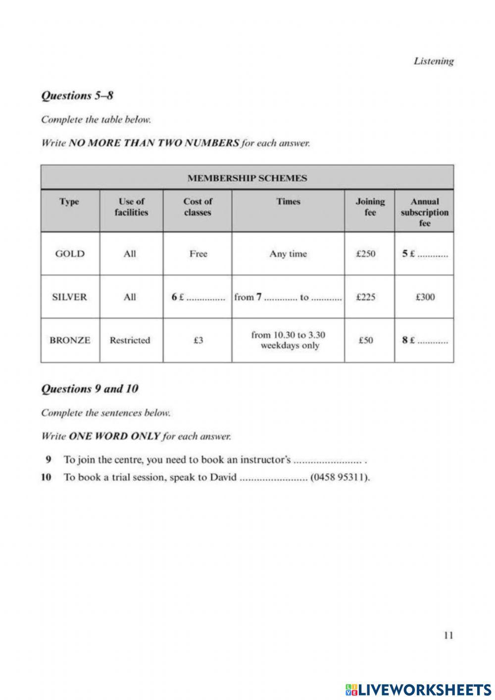Cam 6 - listening - test 1
