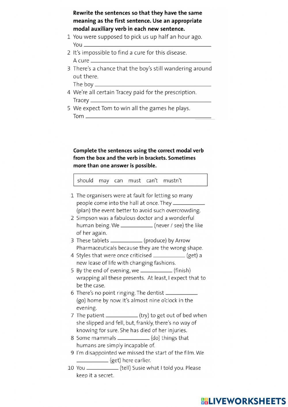 Outcomes Advanced Modals