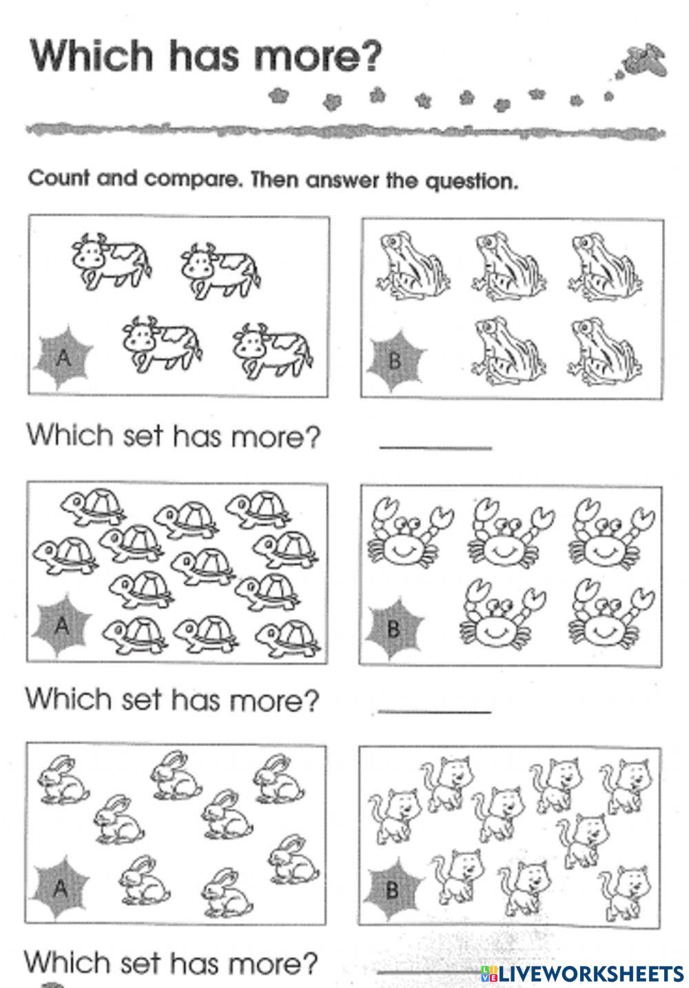Less And More Worksheet