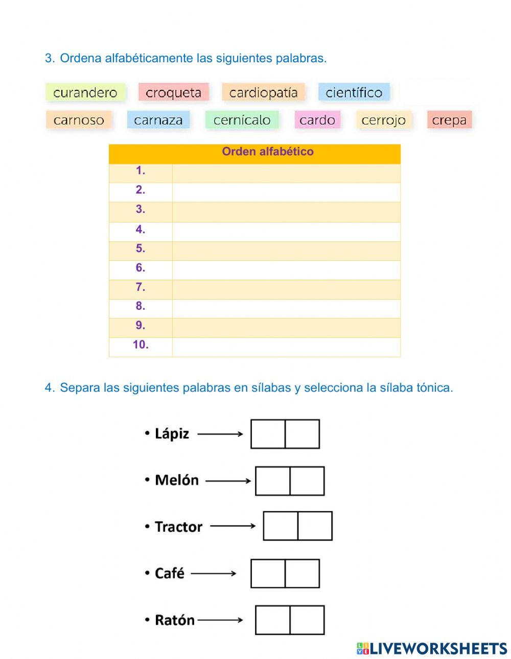 Examen  2do trimestral español