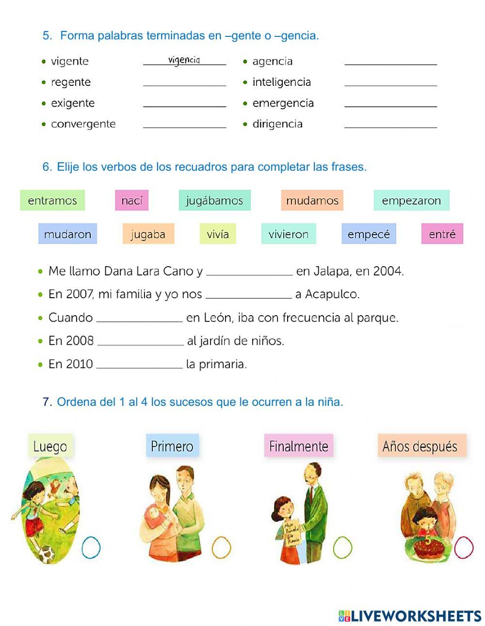 Examen  2do trimestral español