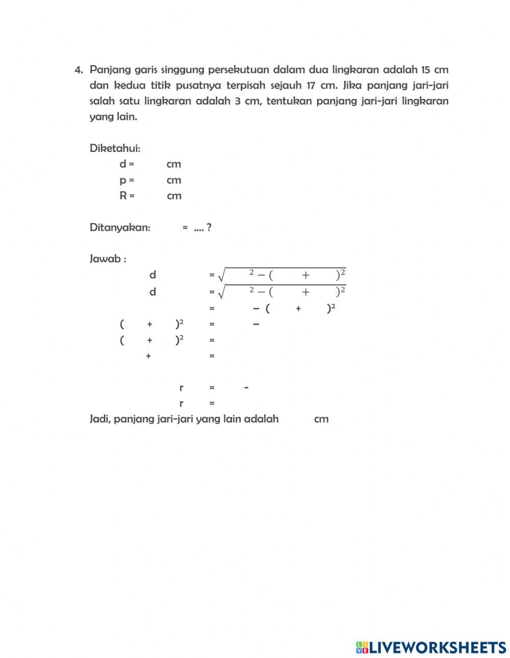 Garis singgung lingkaran