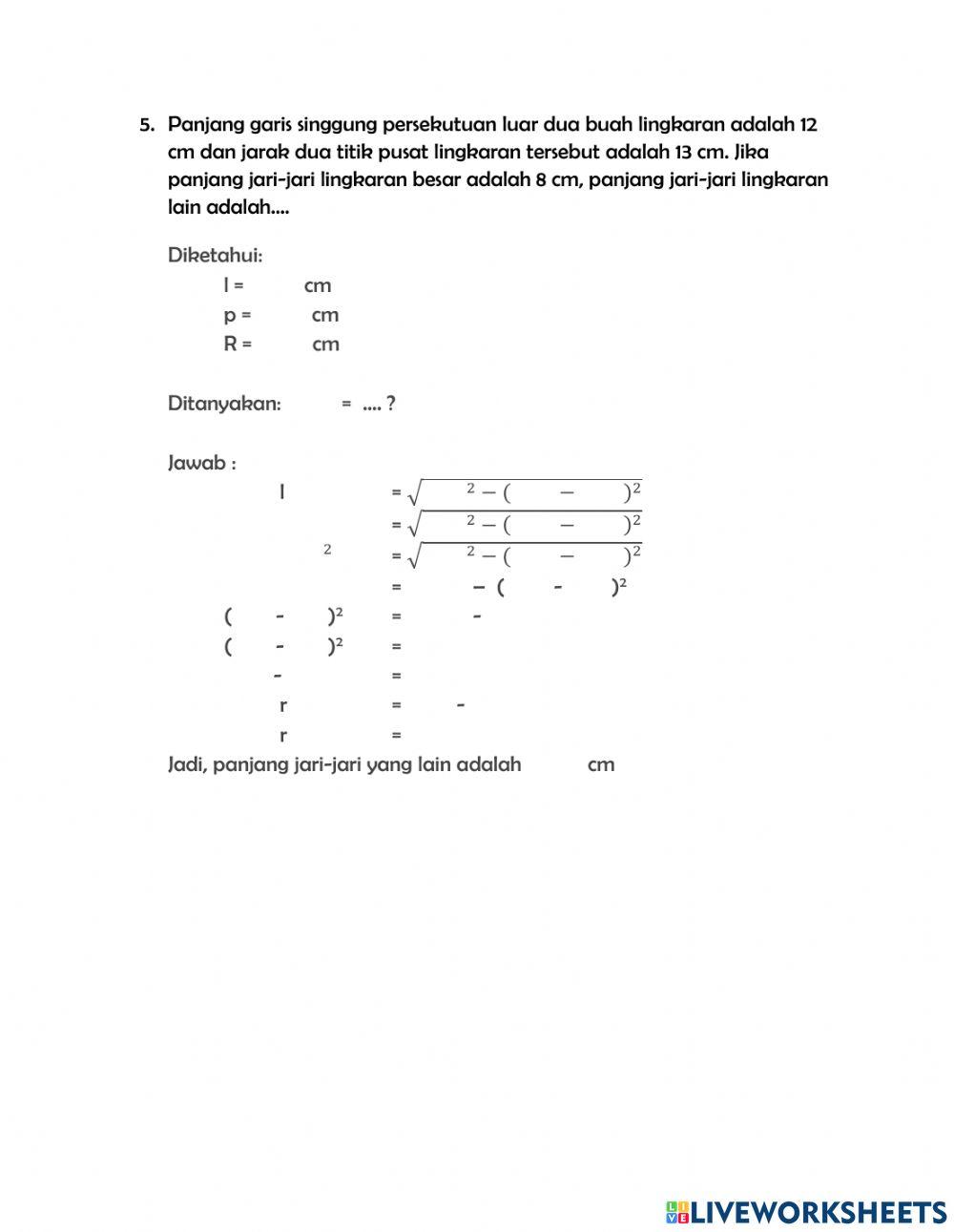 Garis singgung lingkaran