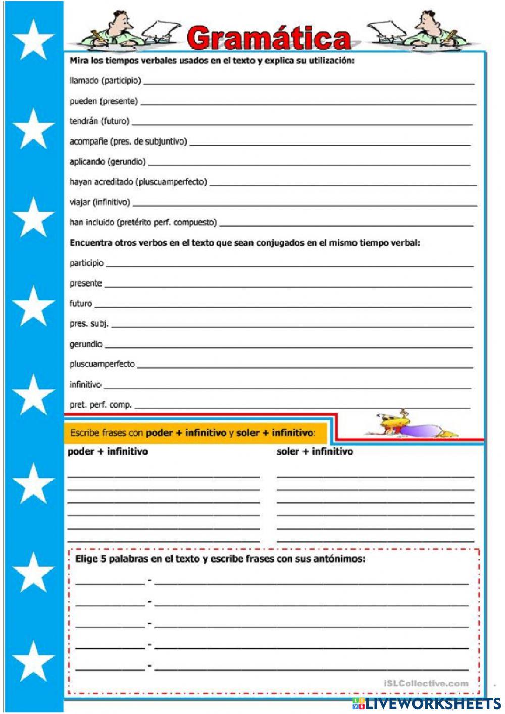 Ficha para trabajar la comprensión lectora