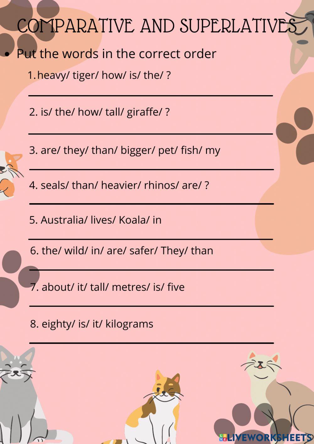 Put the words in order