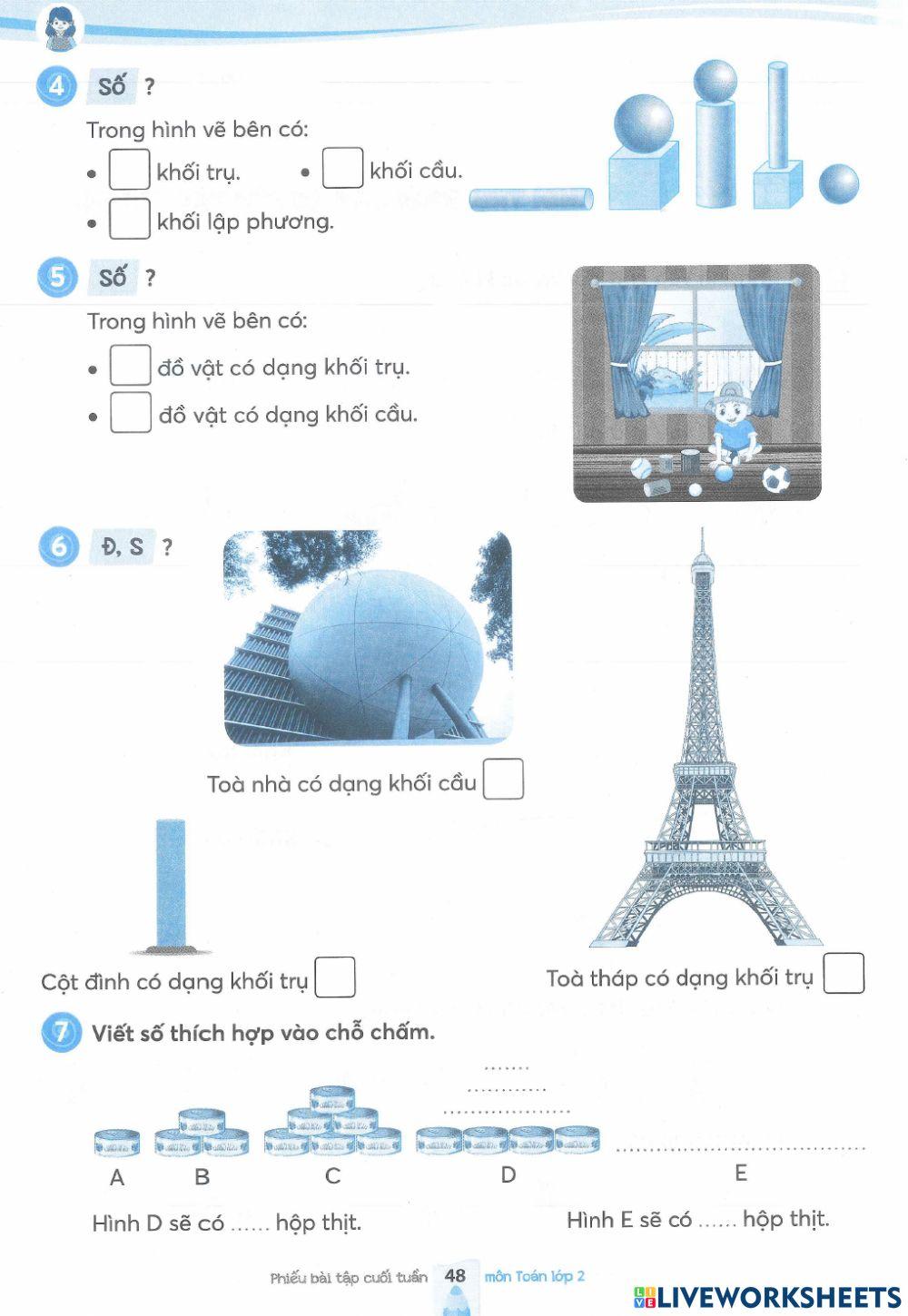 Ôn tập chủ đề hình khối