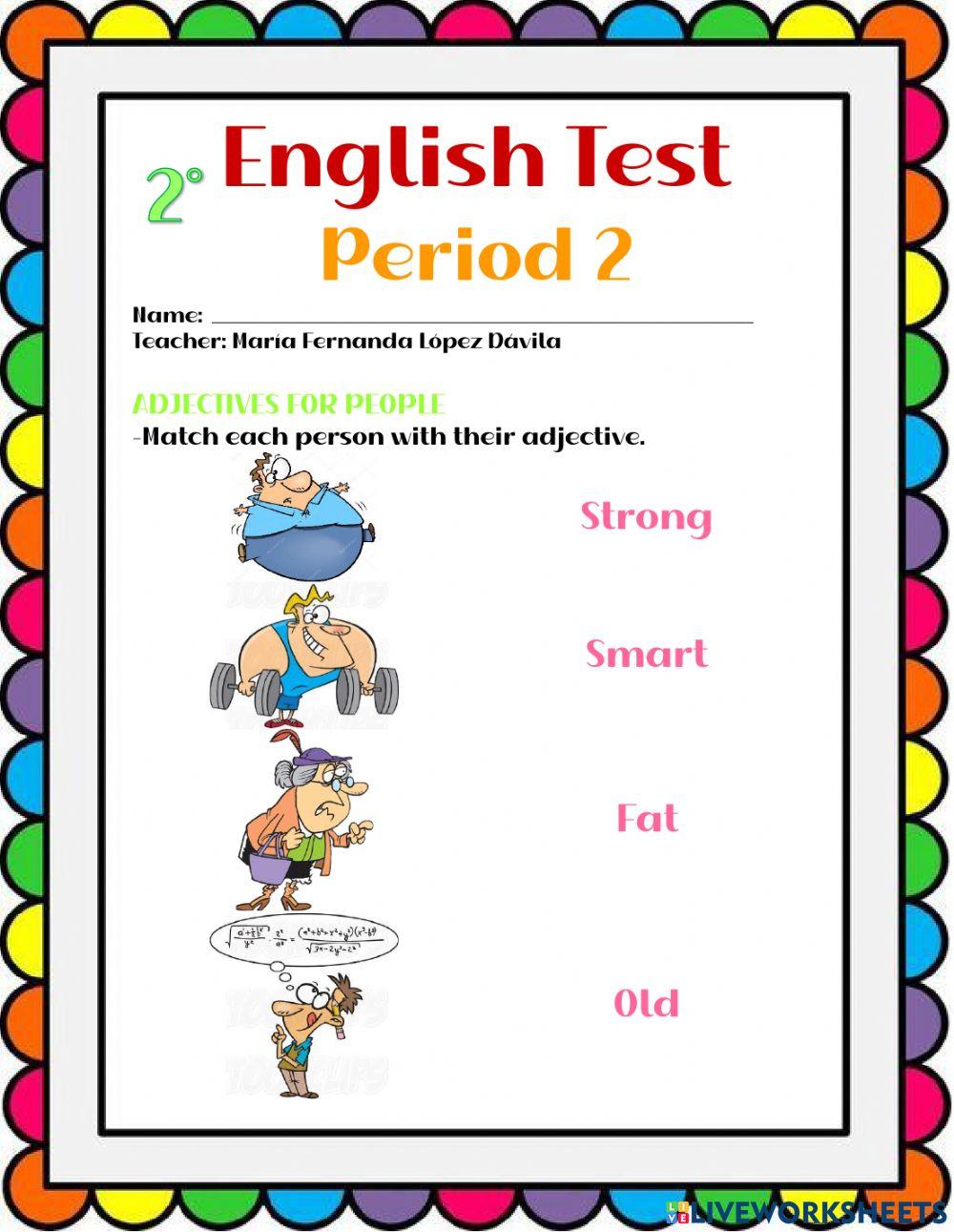 Evaluación 2nd grade