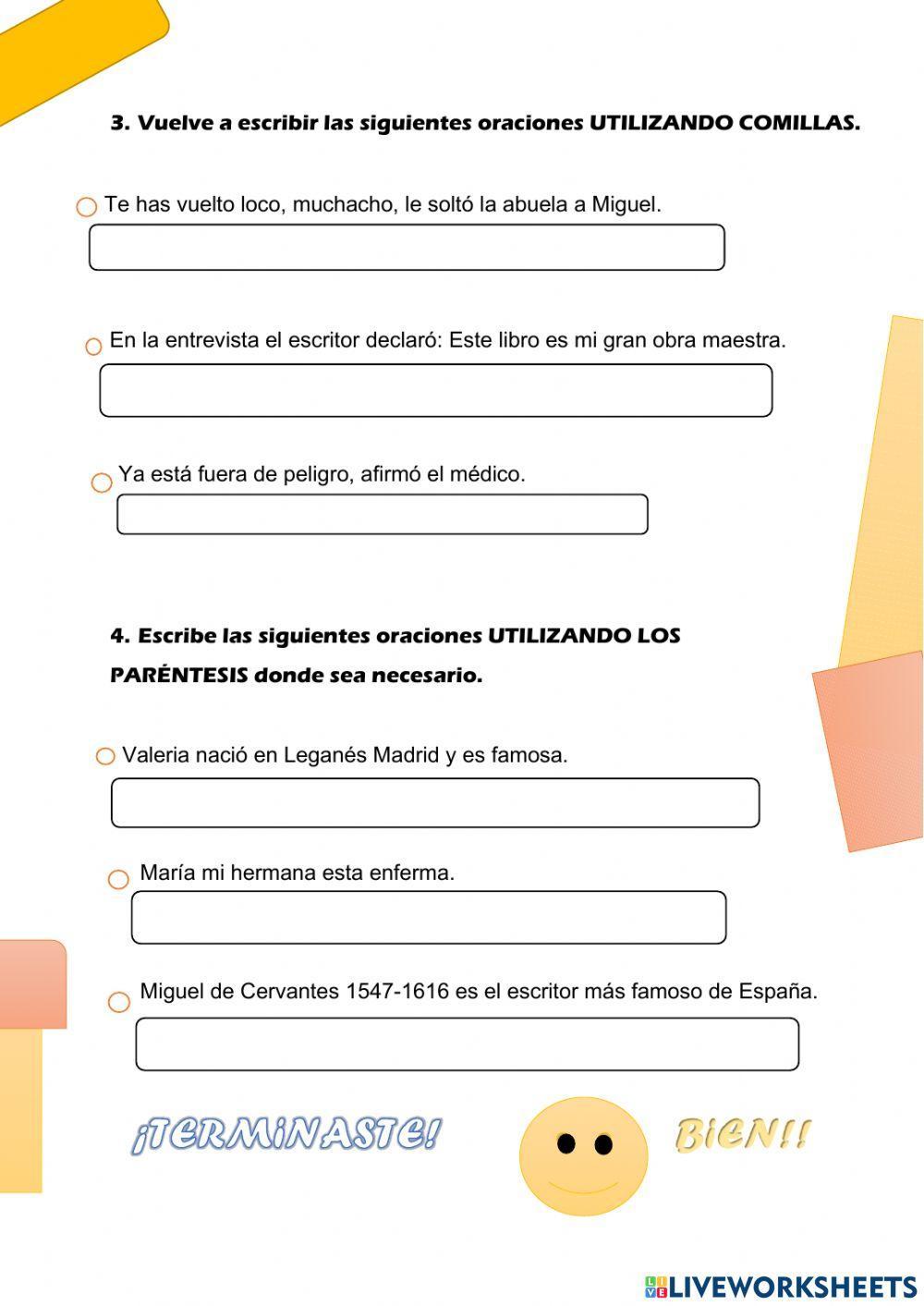 El paréntesis y las comillas.