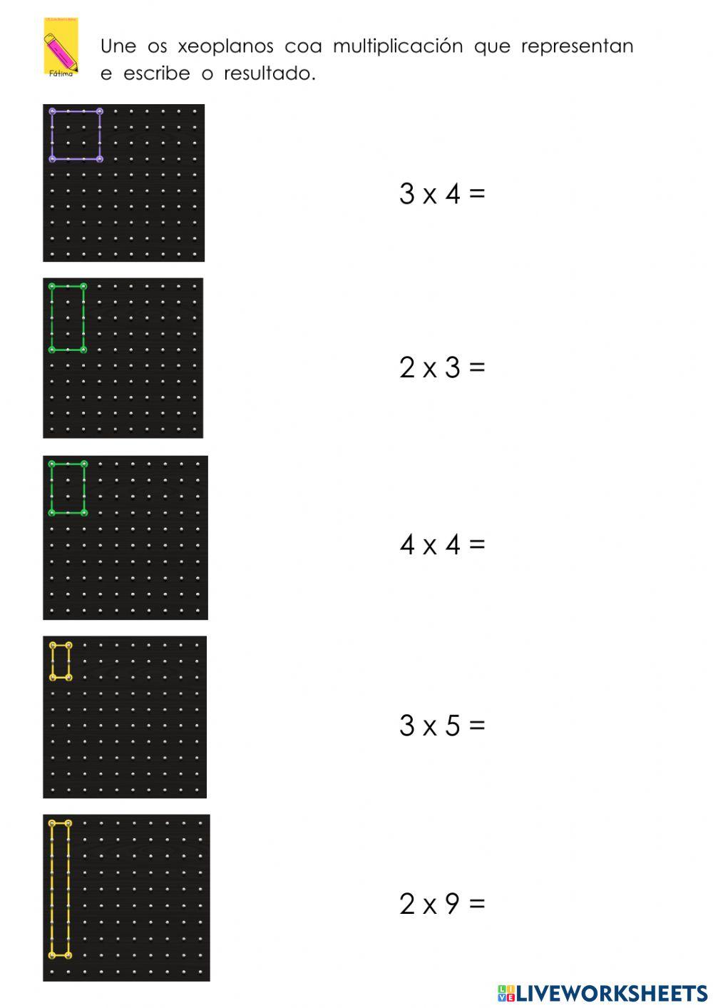 Multiplicamos con xeoplanos Multiplicamos con xeoplanos