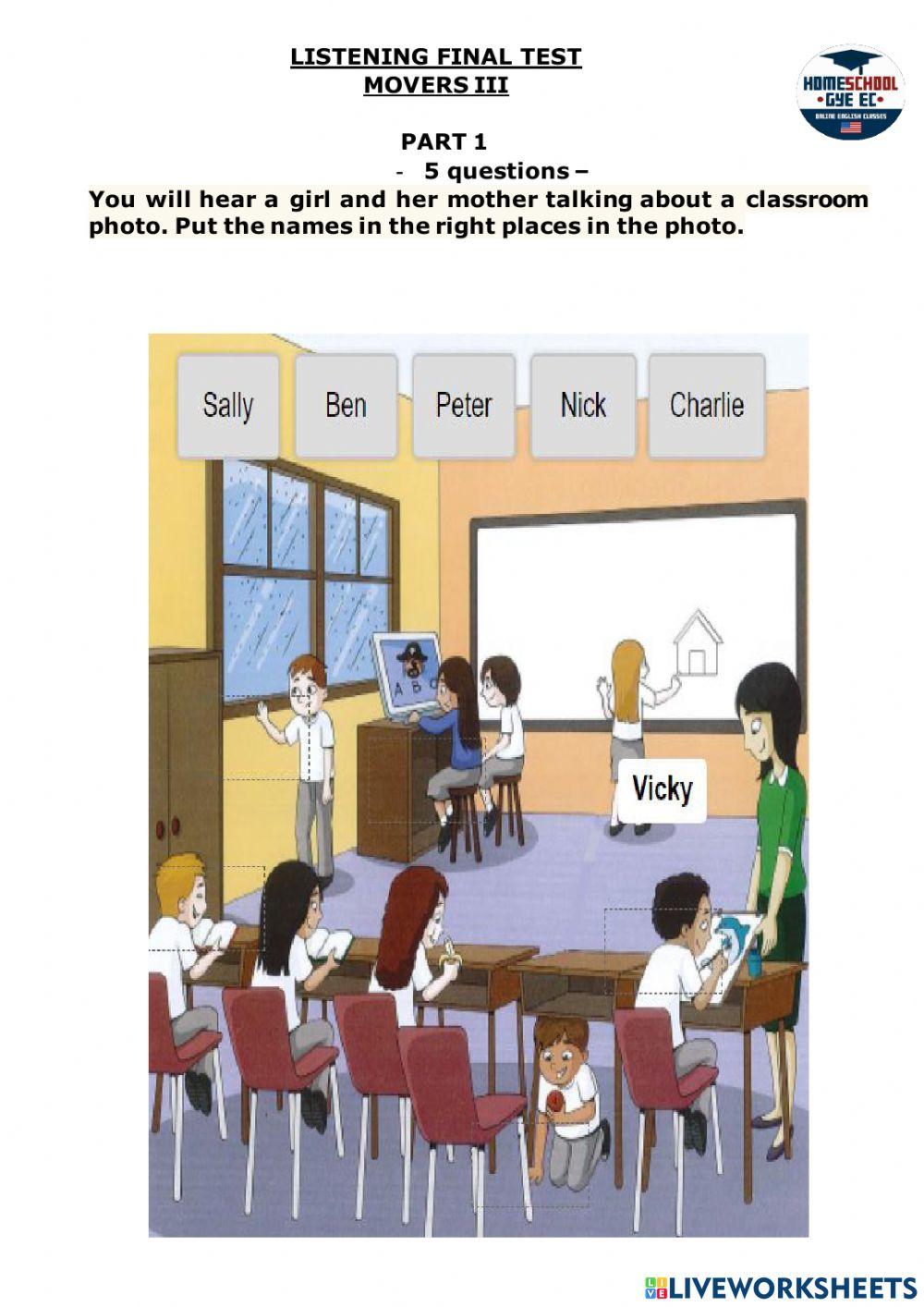 Movers 3 Listening Exam