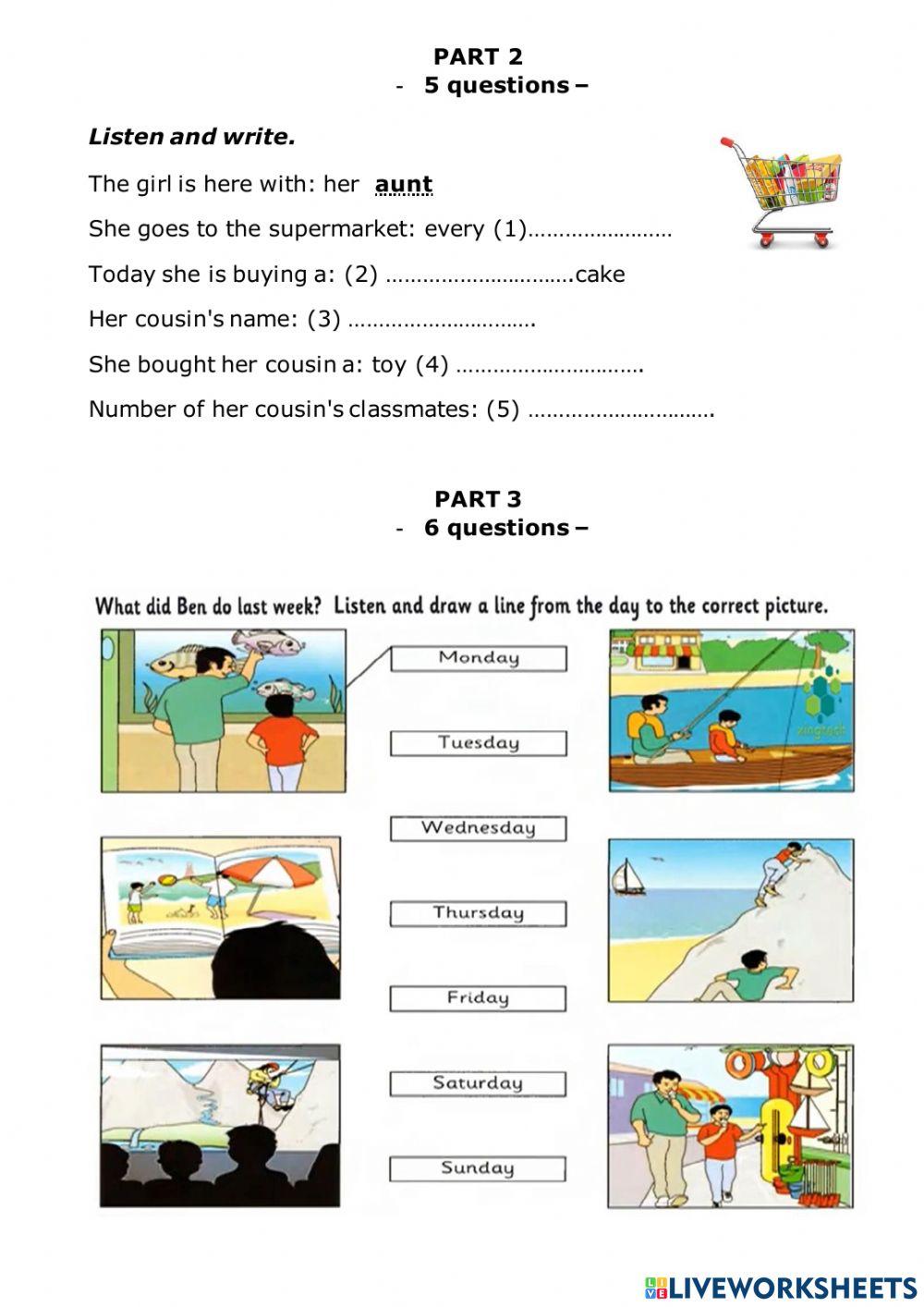 Movers 3 Listening Exam