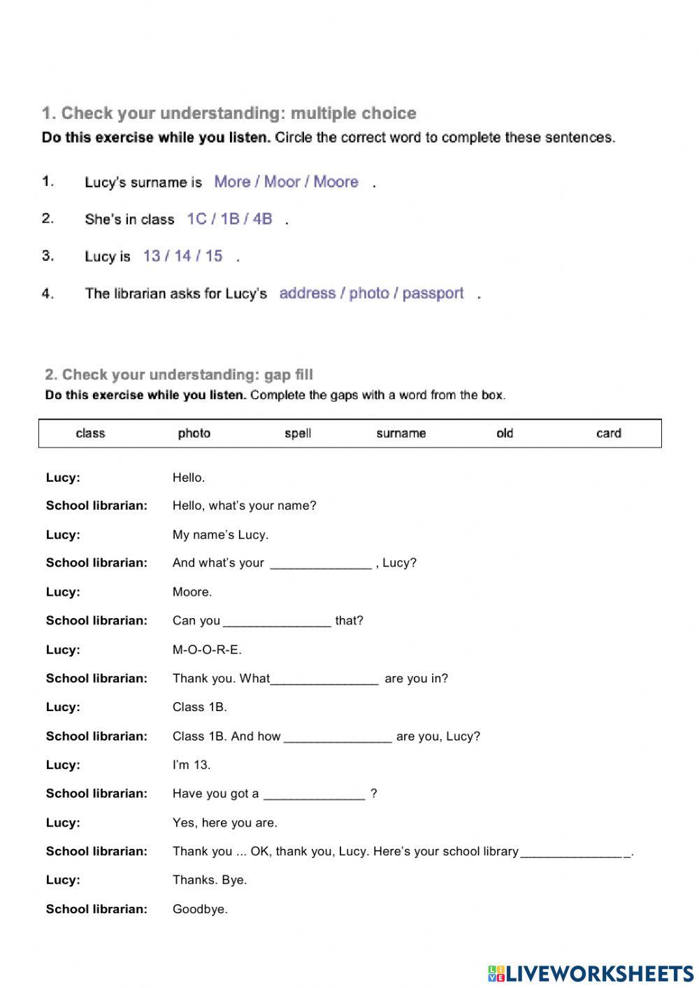 Giving personal information at the library