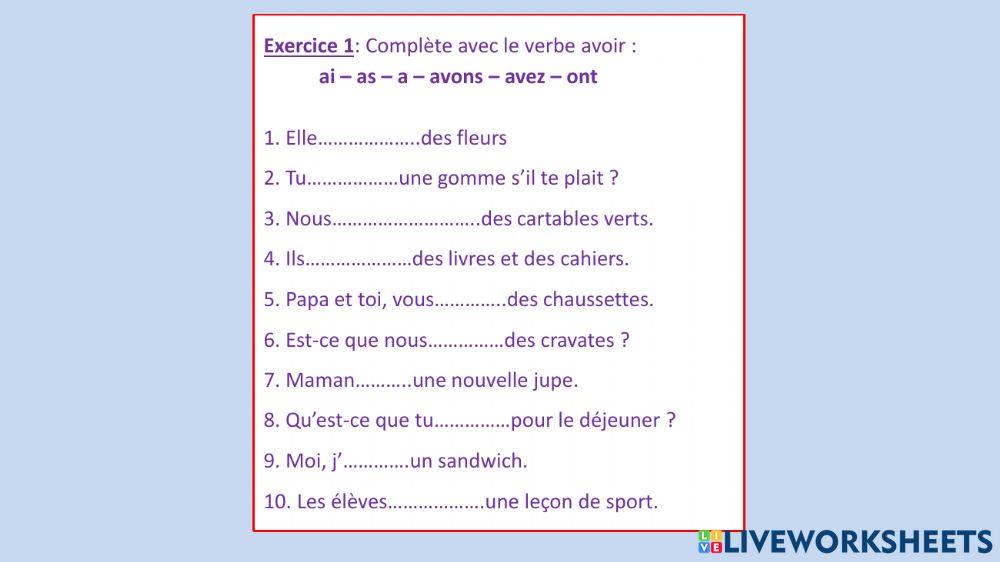 Avoir 2A