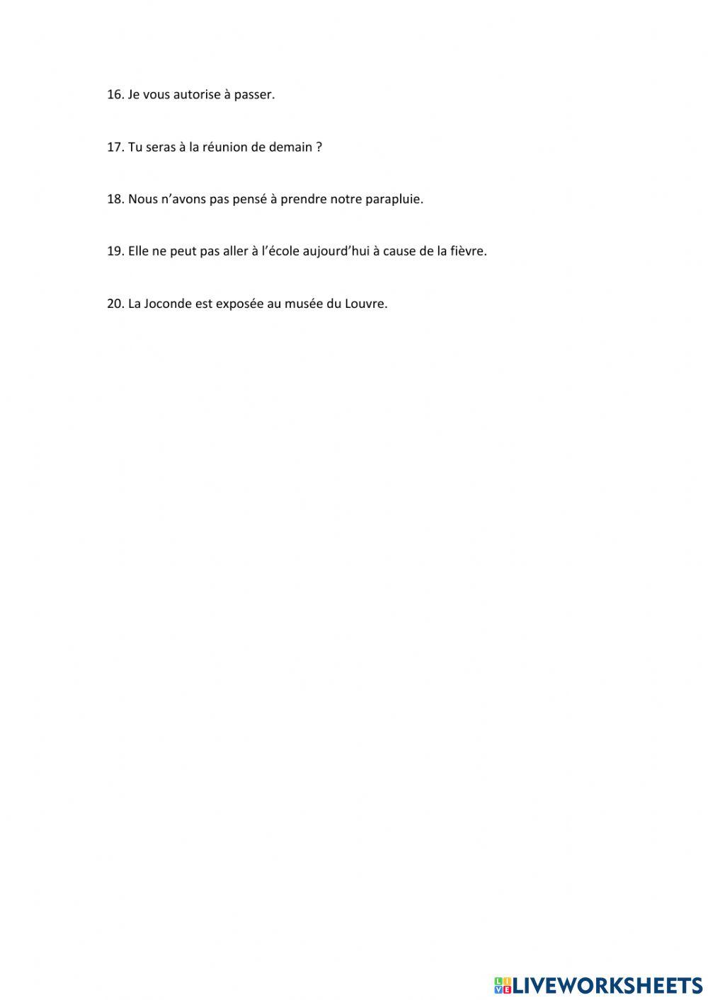 Le pronom Y exercices