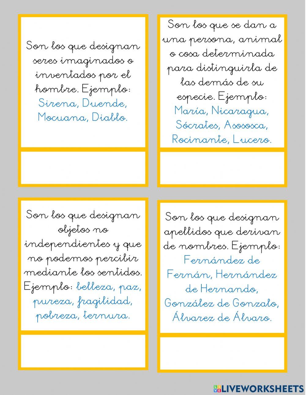 Clasificación del sustantivo