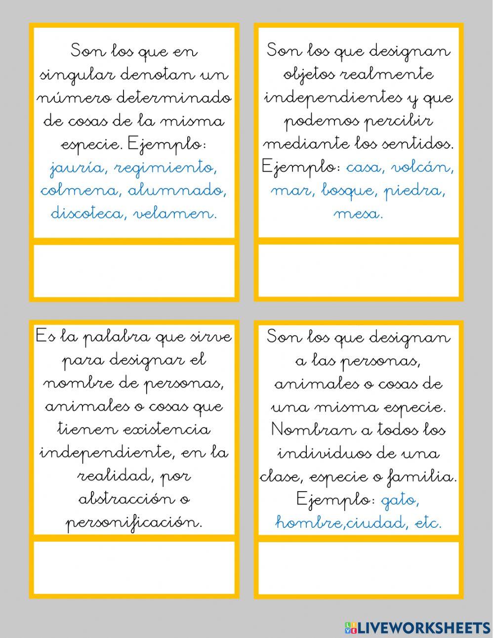 Clasificación del sustantivo