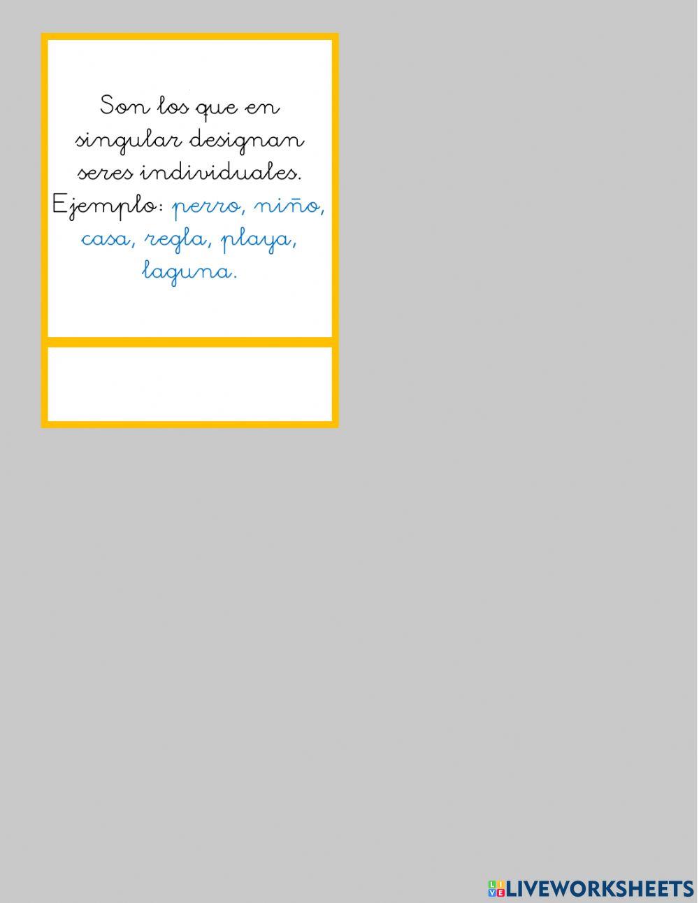 Clasificación del sustantivo