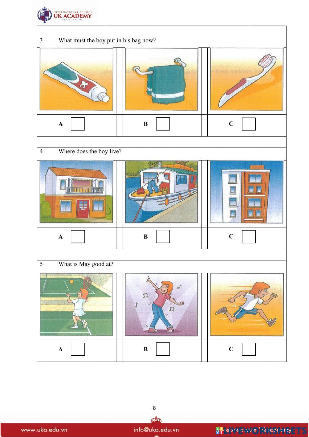 Mock test  grade 4 listening