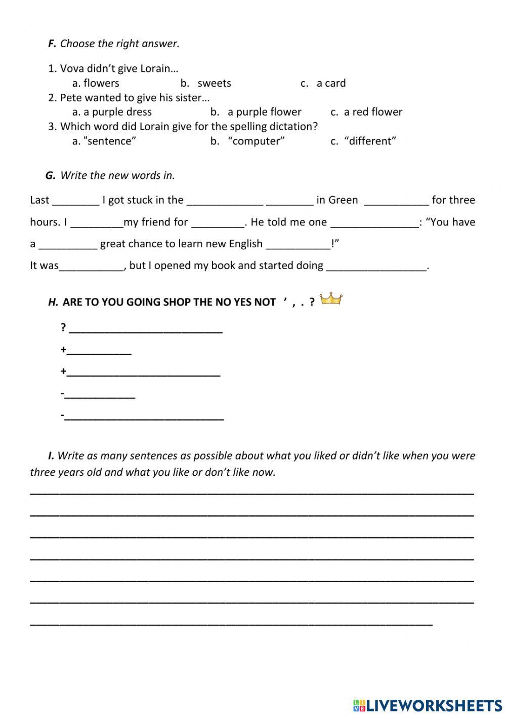 I Can Analyse. Test 8