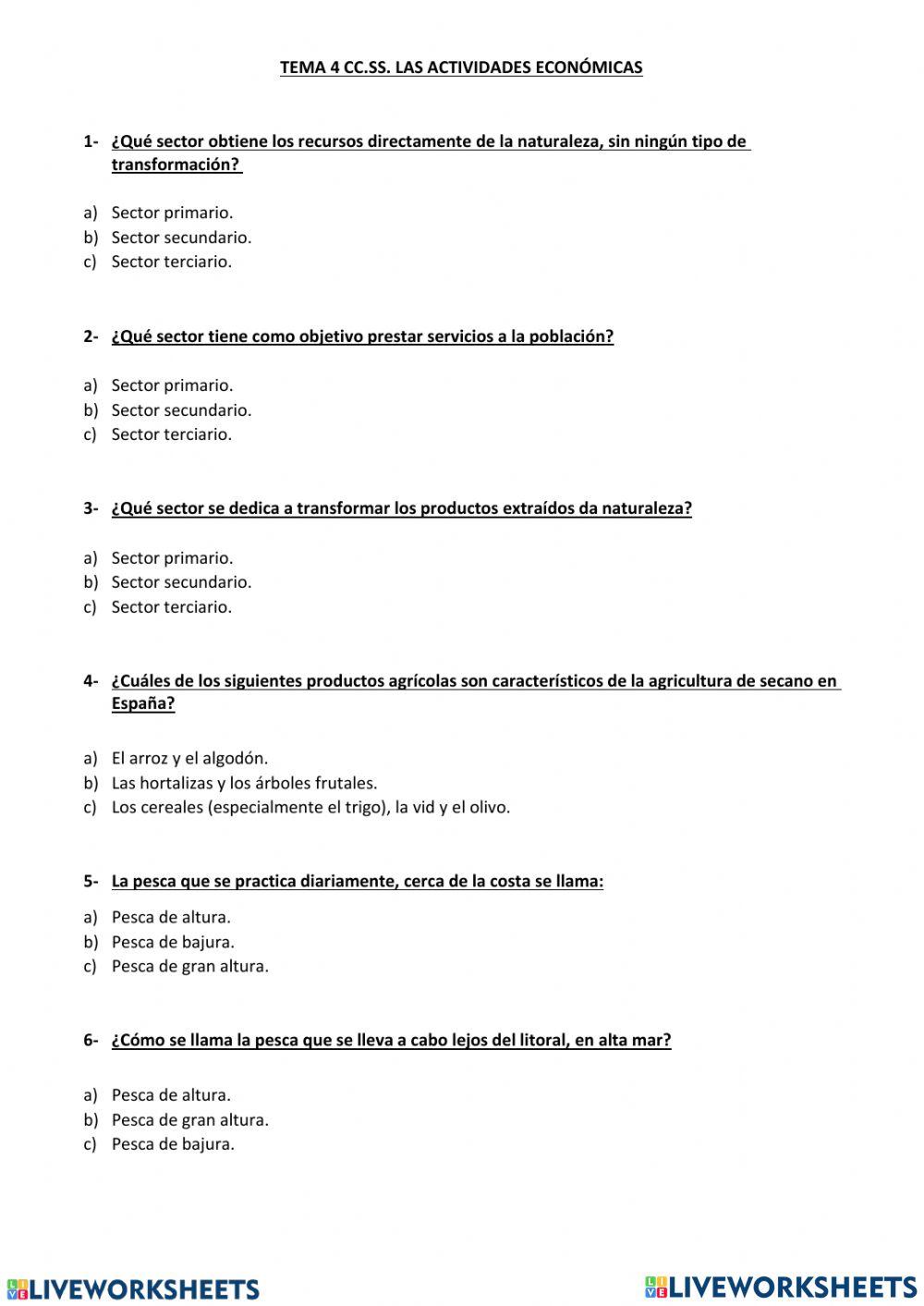 Actividades económicas