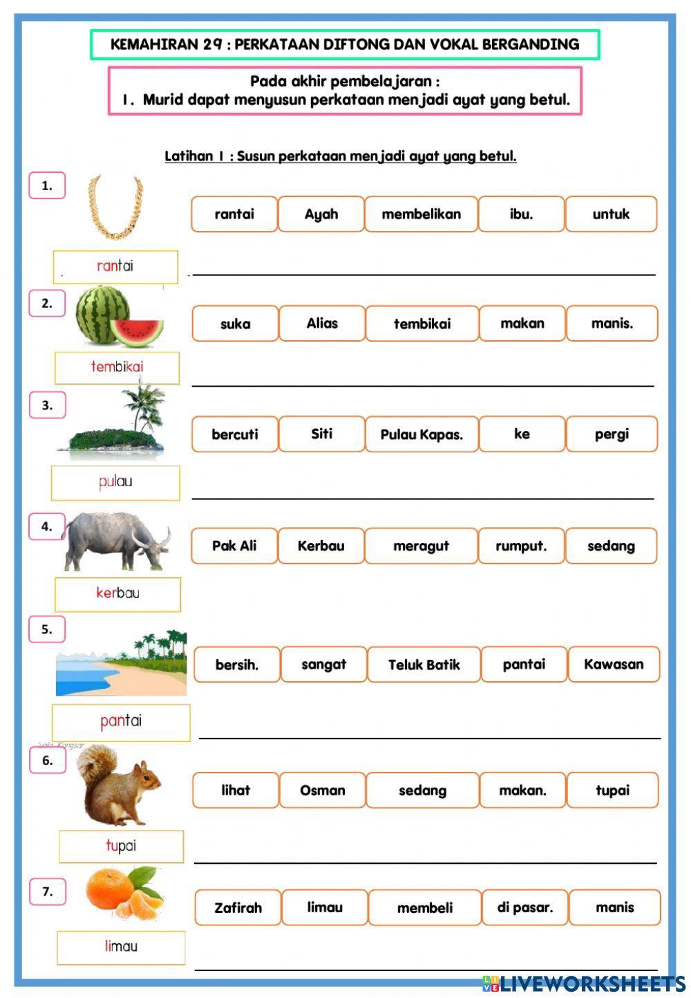 Diftong - SUSUN PERKATAAN