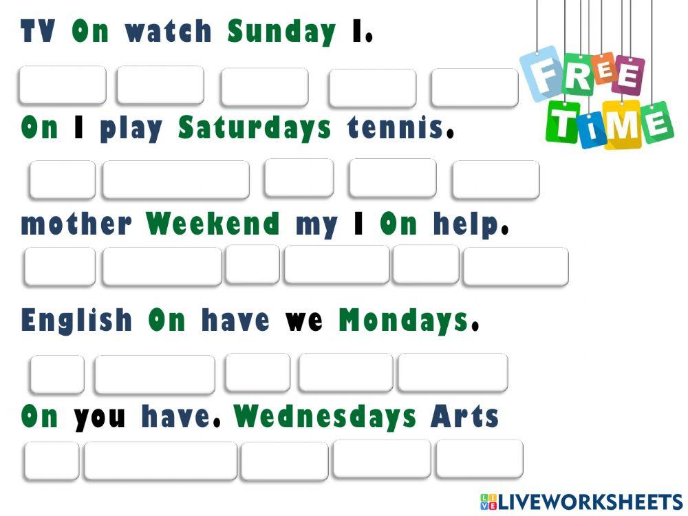 Prepositions of days