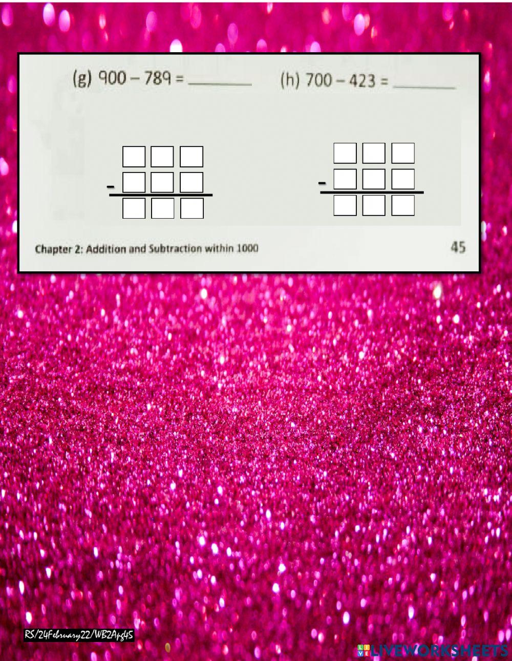 Subtraction with regrouping WB pg 45