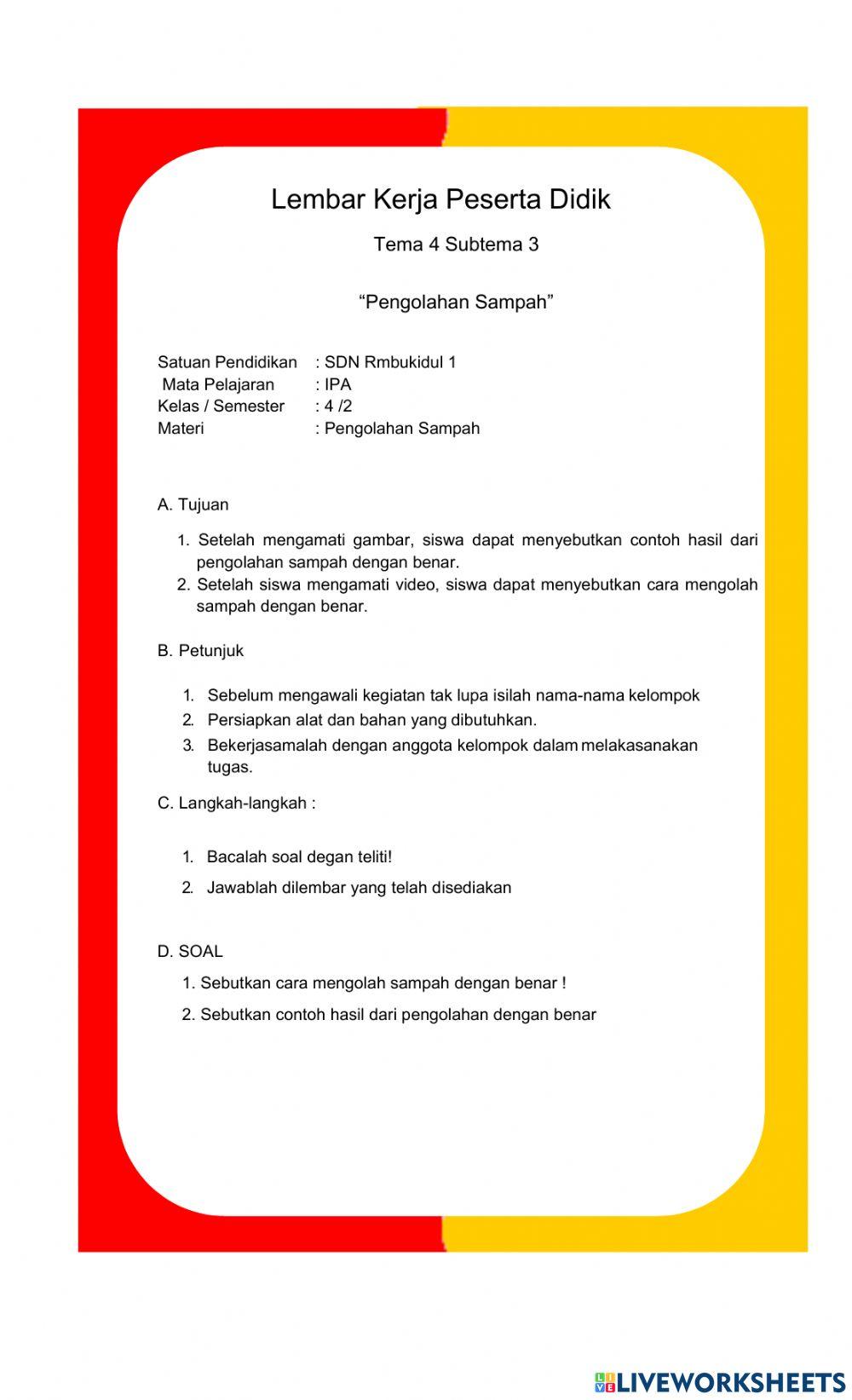 LKPD Pengolahan Sampah