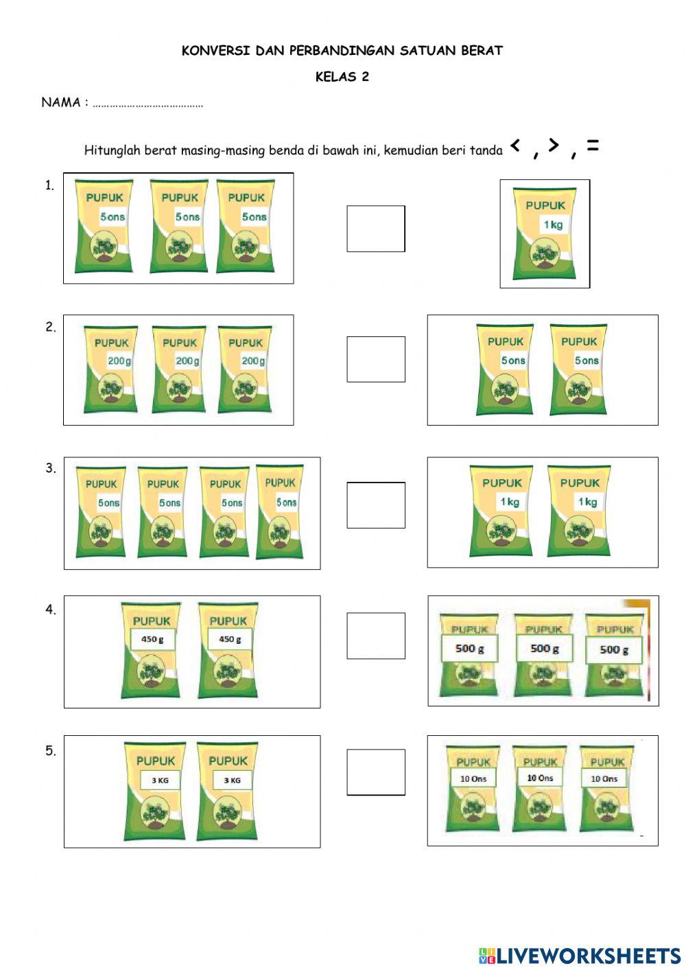 Perbandingan berat benda