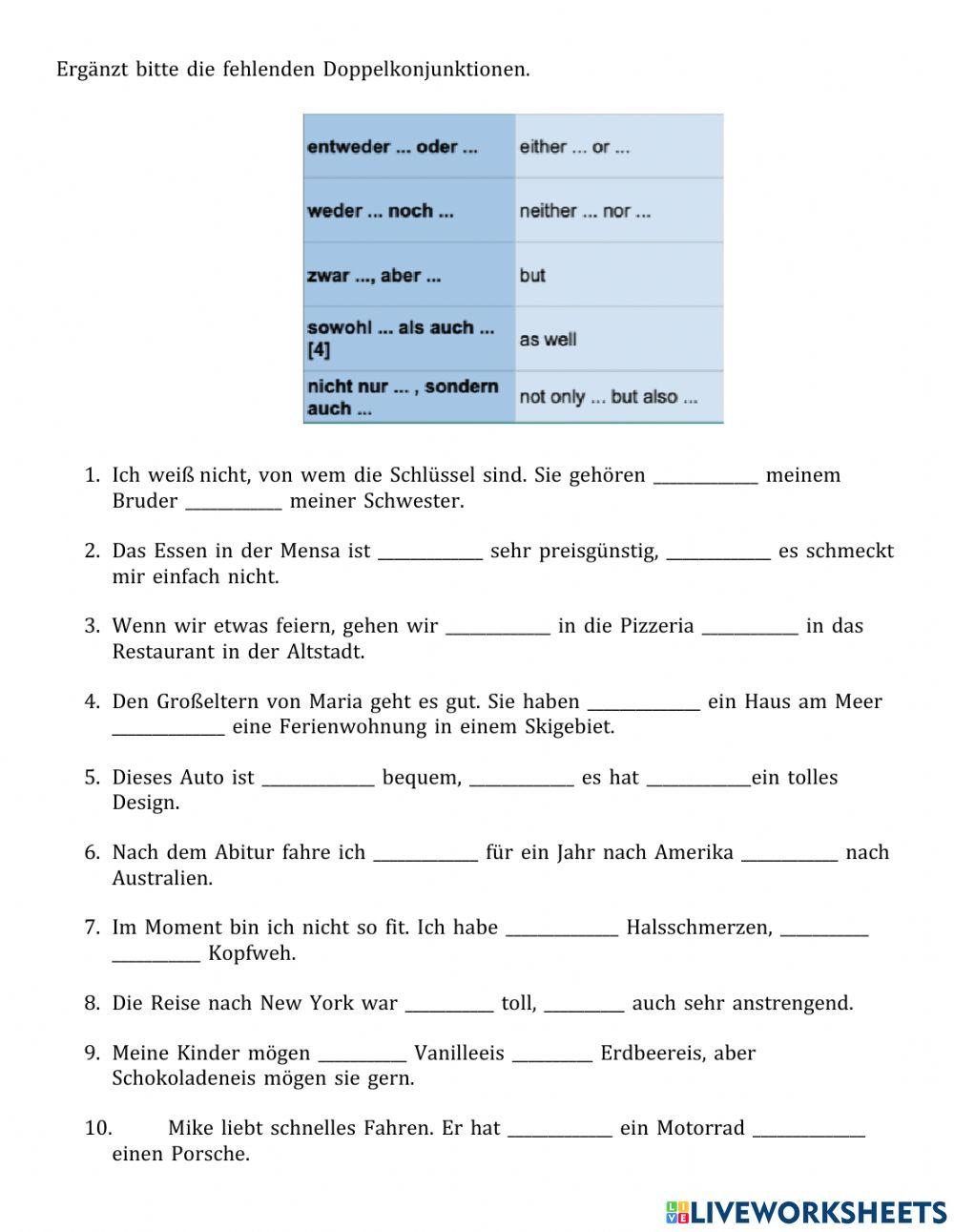 Zweiteilige Konjunktionen 1