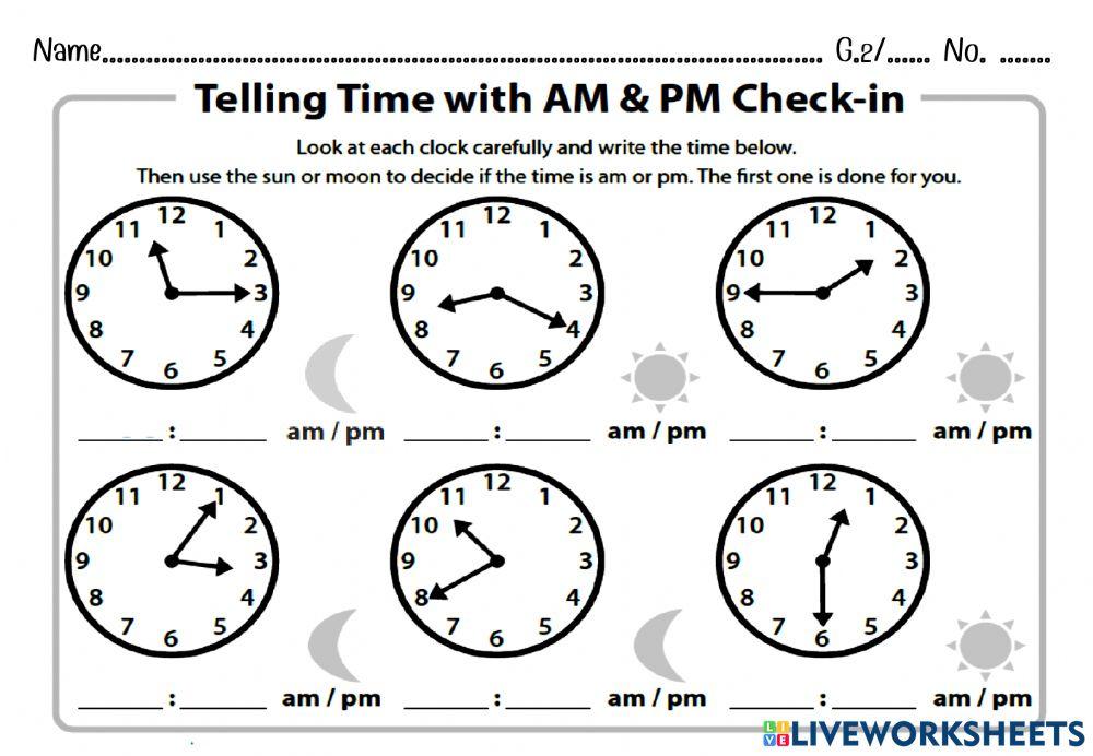 Telling the time Free Interactive Worksheets 1896991