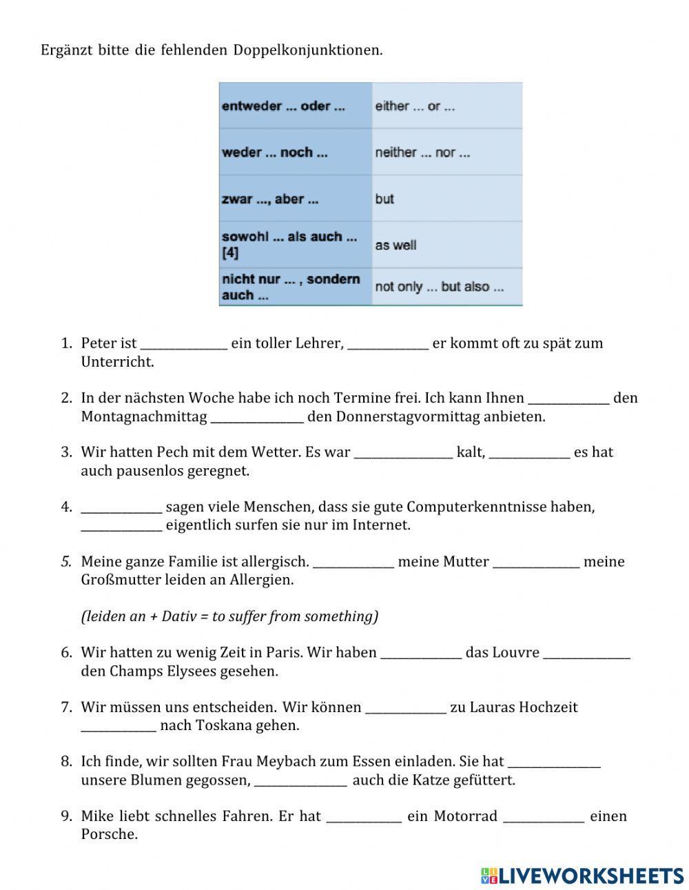 Zweiteilige Konjunktionen 2