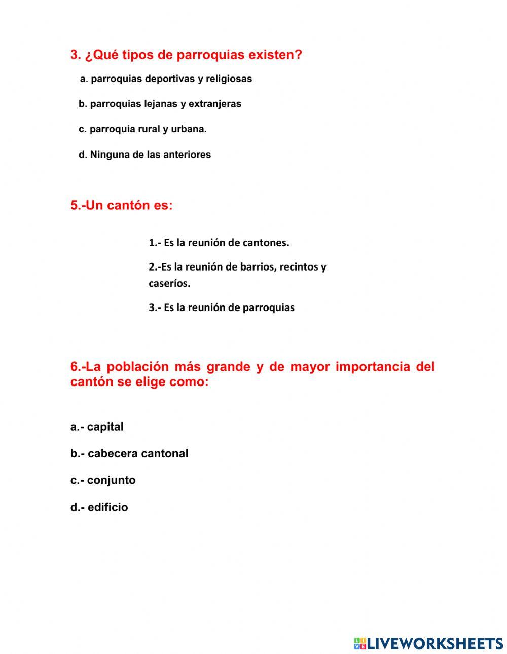 Examen de estudios sociales