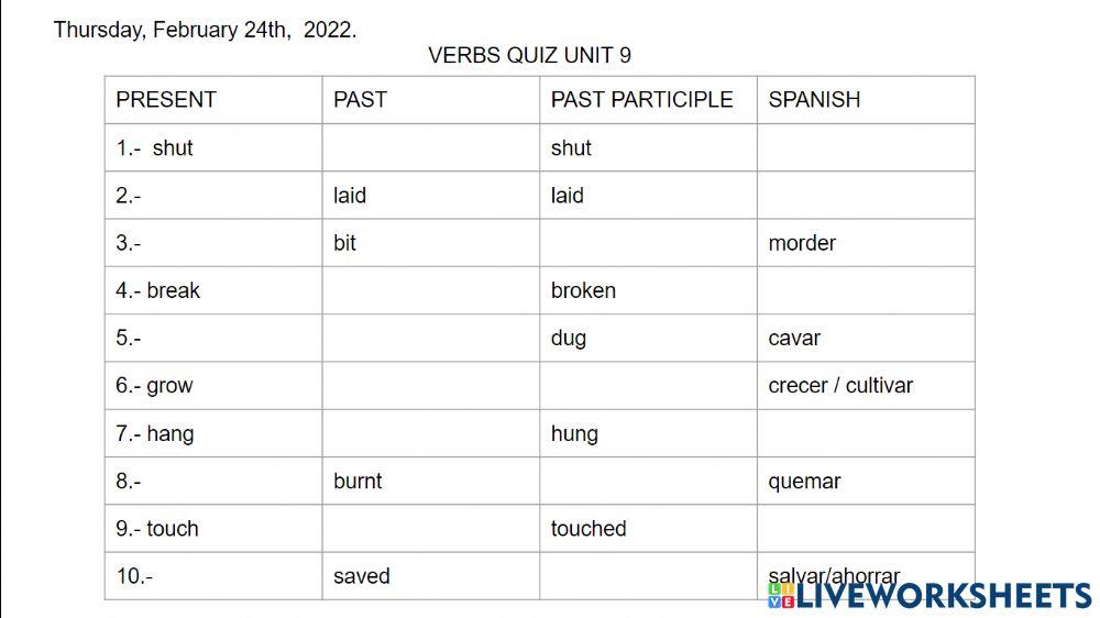 Verbs 1897377 | Martha Simental | Live Worksheets