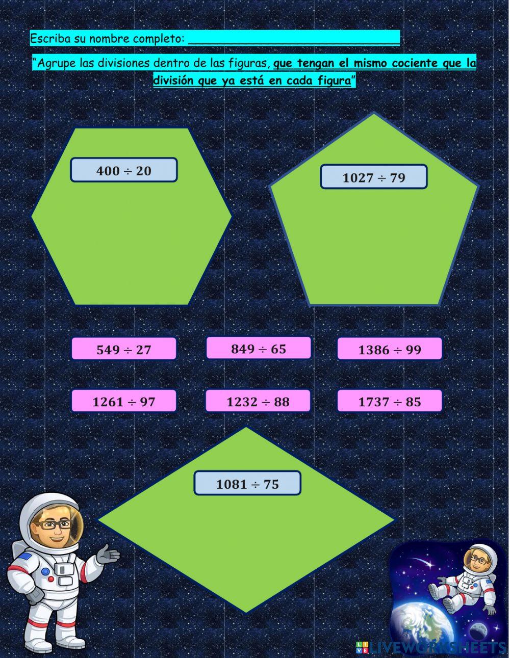 Misión: -El espacio de las divisiones-