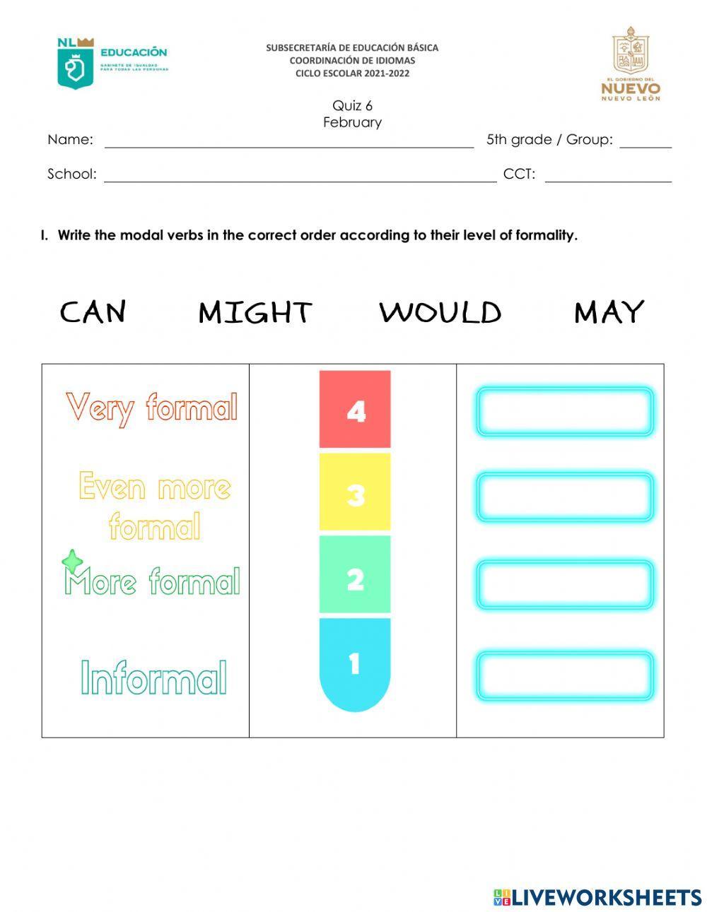 5th Grade February Quiz