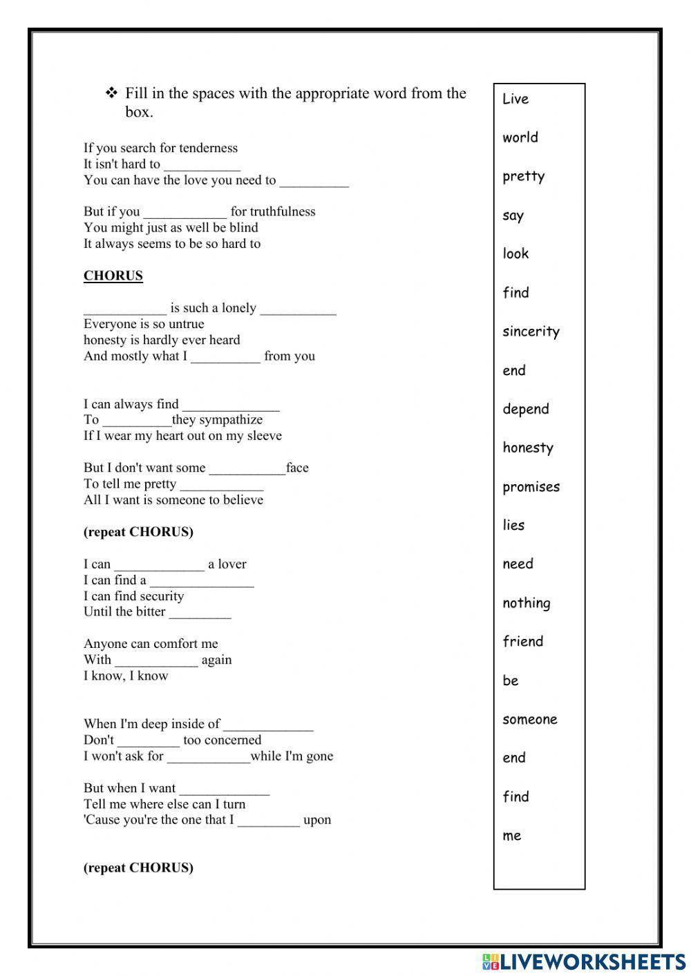 HONESTY By: Billy Joel