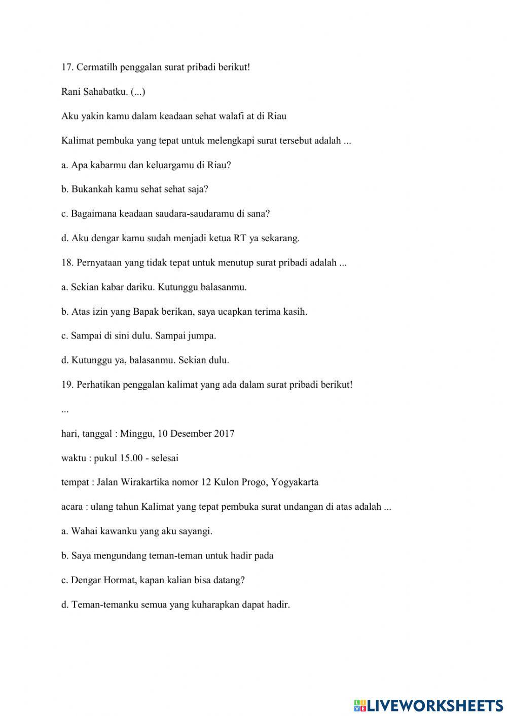 Latihan Soal Modul 5 Paket B