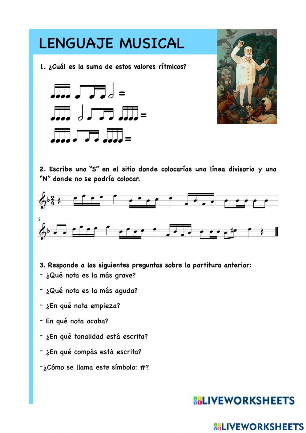 Ficha de lenguaje musical